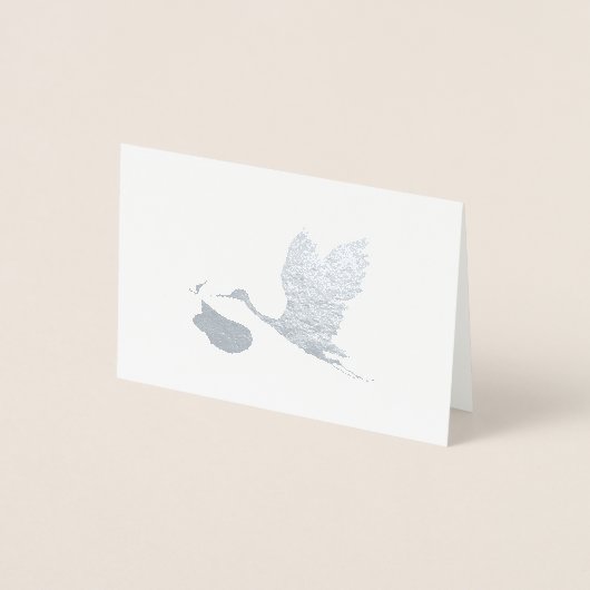 シルバーストークとベビー男の子の発表 箔カード (正面)