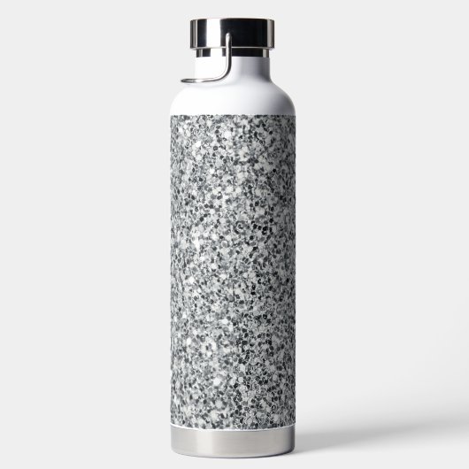 シルバーストーンゲイリー金ゴールドマーブルパープルグリッター ウォーターボトル (右面)