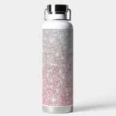 シルバーストーンゲイリー金ゴールドマーブルパープルグリッター ウォーターボトル (背面)