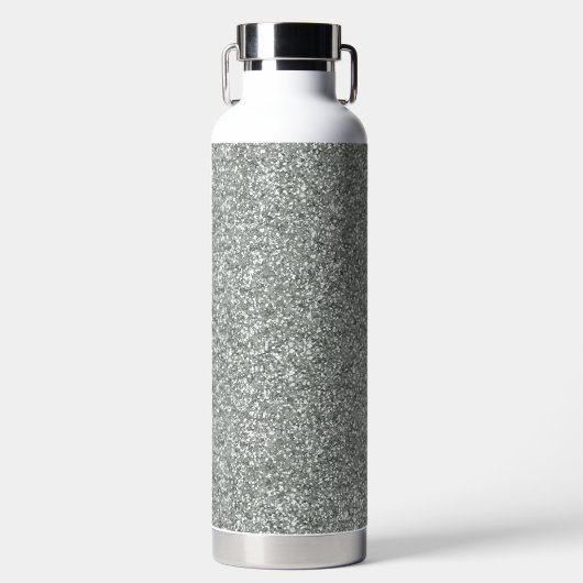 シルバーストーンゲイリー金ゴールドマーブルパープルグリッター ウォーターボトル (正面)