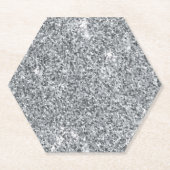 シルバーストーンゲイリー金ゴールドマーブルパープルグリッター ペーパーコースター (正面)