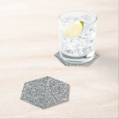 シルバーストーンゲイリー金ゴールドマーブルパープルグリッター ペーパーコースター (インサイチュ)