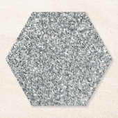 シルバーストーンゲイリー金ゴールドマーブルパープルグリッター ペーパーコースター (正面)