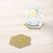 シルバーストーンゲイリー金ゴールドマーブルパープルグリッター ペーパーコースター (インサイチュ)