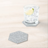 シルバーストーンゲイリー金ゴールドマーブルパープルグリッター ペーパーコースター (インサイチュ)