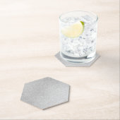 シルバーストーンゲイリー金ゴールドマーブルパープルグリッター ペーパーコースター (インサイチュ)