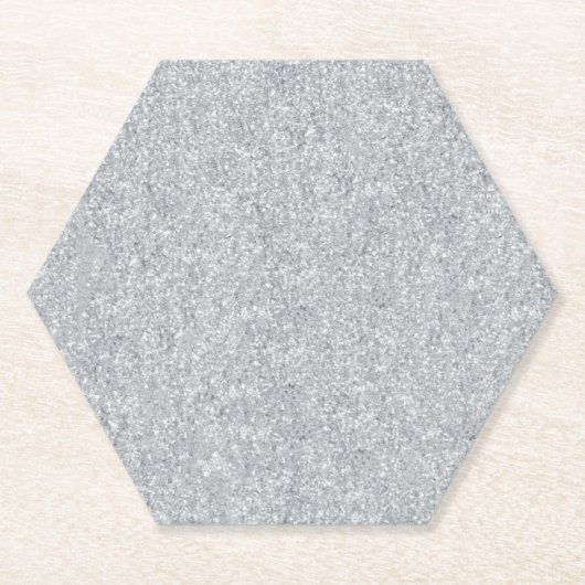 シルバーストーンゲイリー金ゴールドマーブルパープルグリッター ペーパーコースター (正面)