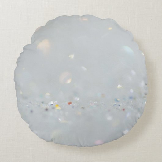 シルバーストーンゲイリー金ゴールドマーブルパープルグリッター ラウンドクッション (正面)
