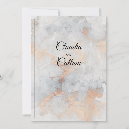 シルバーストーン採石場結婚式招待状 招待状 (裏面)