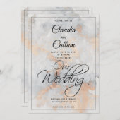 シルバーストーン採石場結婚式招待状 招待状 (正面/裏面)