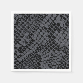 シルバースネークプリント紙カクテルナプキンス スタンダードカクテルナプキン