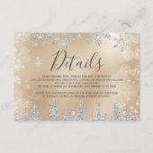 シルバースノーパイン金ゴールドクリスマス冬の詳細 エンクロージャーカード (正面)