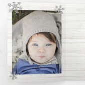 シルバースノーフレッ素朴ククリスマス3写真 三つ折りクリスマスカード (内部最初)