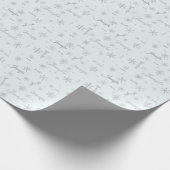 シルバースノーフレークと名前をカスタムする ラッピングペーパー (角)