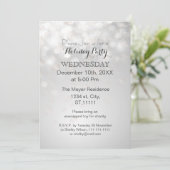 シルバースノーフレークと《写真》ぼけ味ホリデーパーティー招待状 招待状 (スタンド正面)