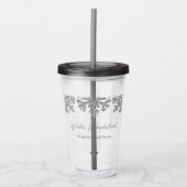 シルバースノーフレークの冬のブライダルシャワー アクリルタンブラー (正面)