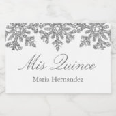 シルバースノーフレークウィンターキンセアニェラ スパークリングワインラベル (シングルラベル)