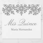 シルバースノーフレークウィンターキンセアニェラ スパークリングワインラベル (シングルラベル)