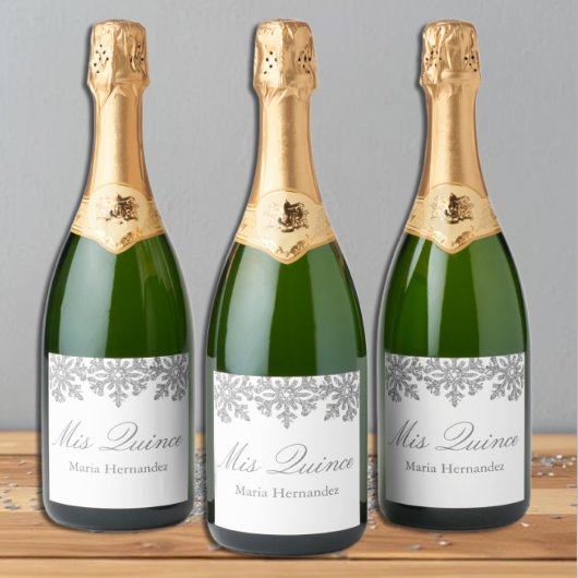 シルバースノーフレークウィンターキンセアニェラ スパークリングワインラベル