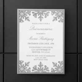 シルバースノーフレークウィンターキンセアニェラ 招待状