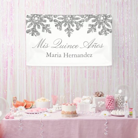 シルバースノーフレークウィンターキンセアニェラ 横断幕 (パーティー)