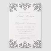 シルバースノーフレークウィンタースウィート16 ベラム紙招待状 (正面)