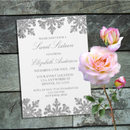 シルバースノーフレークウィンタースウィート16 招待状