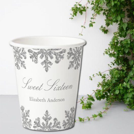 シルバースノーフレークウィンタースウィート16 紙コップ