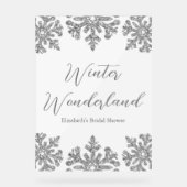 シルバースノーフレークウィンターブライダルシャワー アクリルサイン (正面)