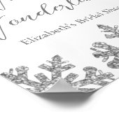 シルバースノーフレークウィンターブライダルシャワー ポスター (角)