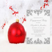 シルバースノーフレークウィンター婚約パーティ 招待状