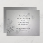 シルバースノーフレークウェディングレセプション エンクロージャーカード (正面/裏面)