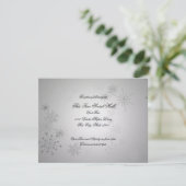 シルバースノーフレークウェディングレセプション エンクロージャーカード (スタンド正面)