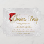 シルバースノーフレーククリスマスパーティー 招待状 (正面/裏面)