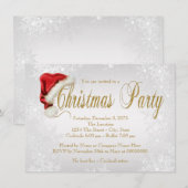 シルバースノーフレーククリスマスパーティ 招待状 (正面/裏面)