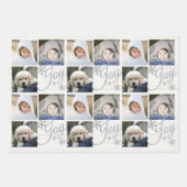 シルバースノーフレーククリスマスホリデー ラッピングペーパーシート (正面)