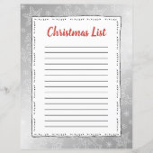 シルバースノーフレーククリスマスBG Santa Wish List (正面)