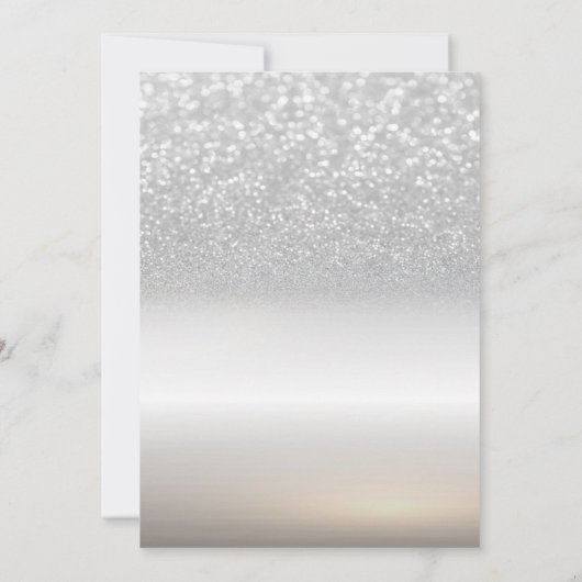 シルバースノーフレークグリッター会社クリスマスパーティー 招待状 (裏面)