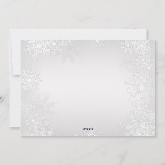 シルバースノーフレークサンタ企業のクリスマスカード シーズンカード (裏面)