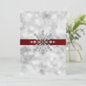 シルバースノーフレークスウィンターウェディング招待状 招待状 (スタンド正面)