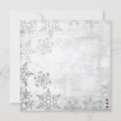 シルバースノーフレークスウィンターウェディング招待状 招待状 (裏面)
