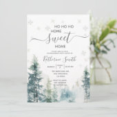 シルバースノーフレークスウィンター引っ越し祝いパーティーパーティー 招待状 (スタンド正面)