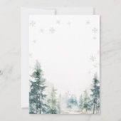 シルバースノーフレークスウィンター引っ越し祝いパーティーパーティー 招待状 (裏面)