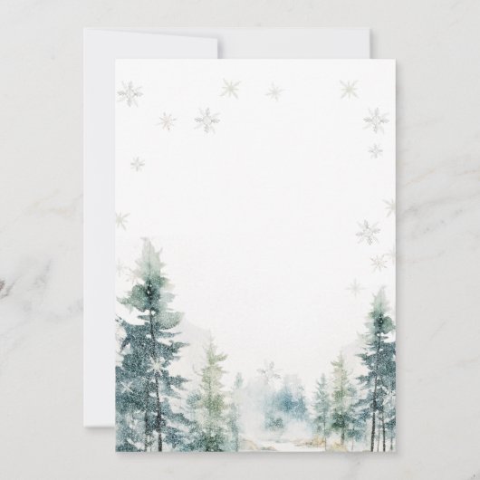 シルバースノーフレークスウィンター引っ越し祝いパーティーパーティー 招待状 (裏面)