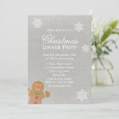 シルバースノーフレークスクリスマスディナーパーティー 招待状 (スタンド正面)