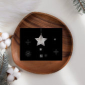 シルバースノーフレークスパークルフォトホリデーカード シーズンカード