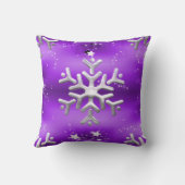 シルバースノーフレークパープルクリスマス クッション (裏面)