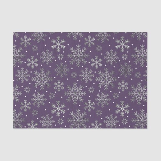 シルバースノーフレークパープルパターン 薄葉紙 (正面)