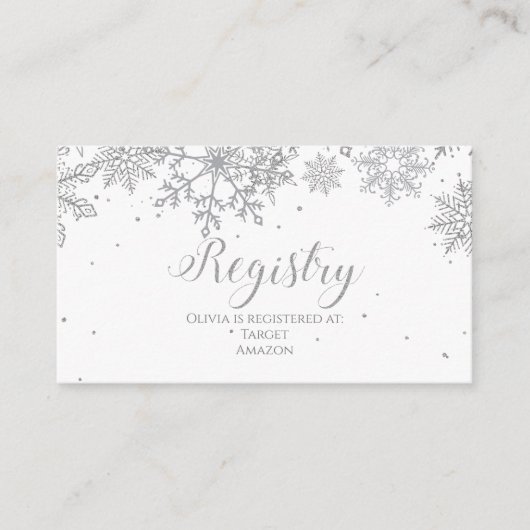 シルバースノーフレークベビー名簿 エンクロージャーカード (正面)