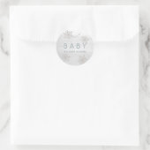 シルバースノーフレークベビー外は寒い ラウンドシール (バッグ)